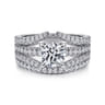 Riola - 14K White Gold Split Shank Round Diamond Engagement Ring - 0.82 ct