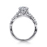 Charlina - 14K White Gold Floral Round Diamond Engagement Ring - 0.4 ct