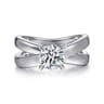 Ursa - 14K White Gold Split Shank Round Diamond Engagement Ring