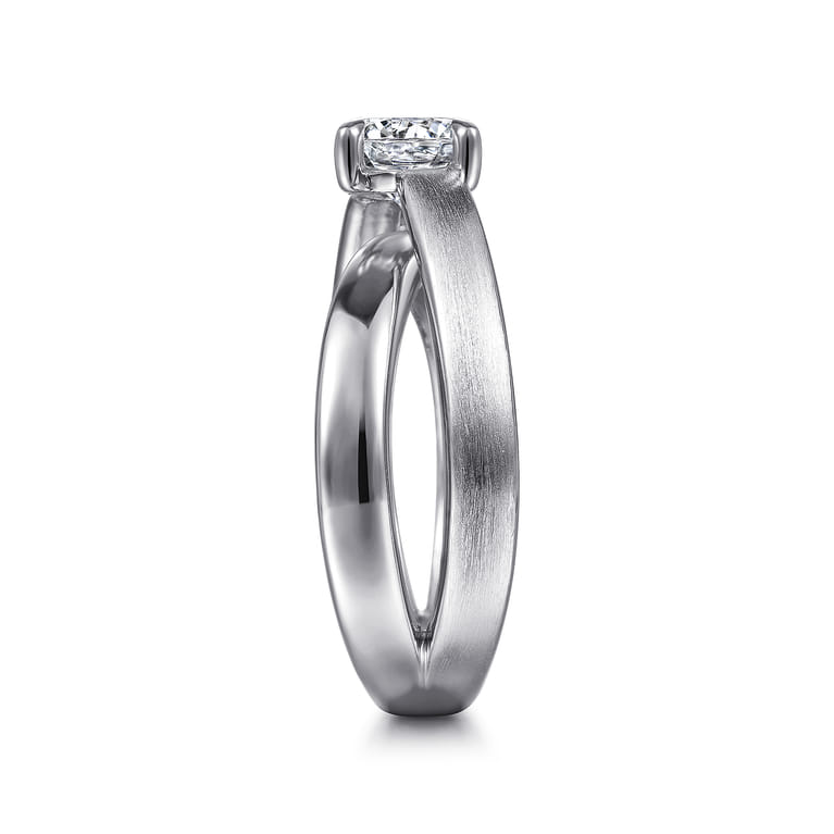 Ursa - 14K White Gold Split Shank Round Diamond Engagement Ring - Shot 5