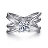 Fabiola - 14K White Gold Split Shank Round Diamond Engagement Ring