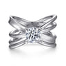 Fabiola - 14K White Gold Split Shank Round Diamond Engagement Ring