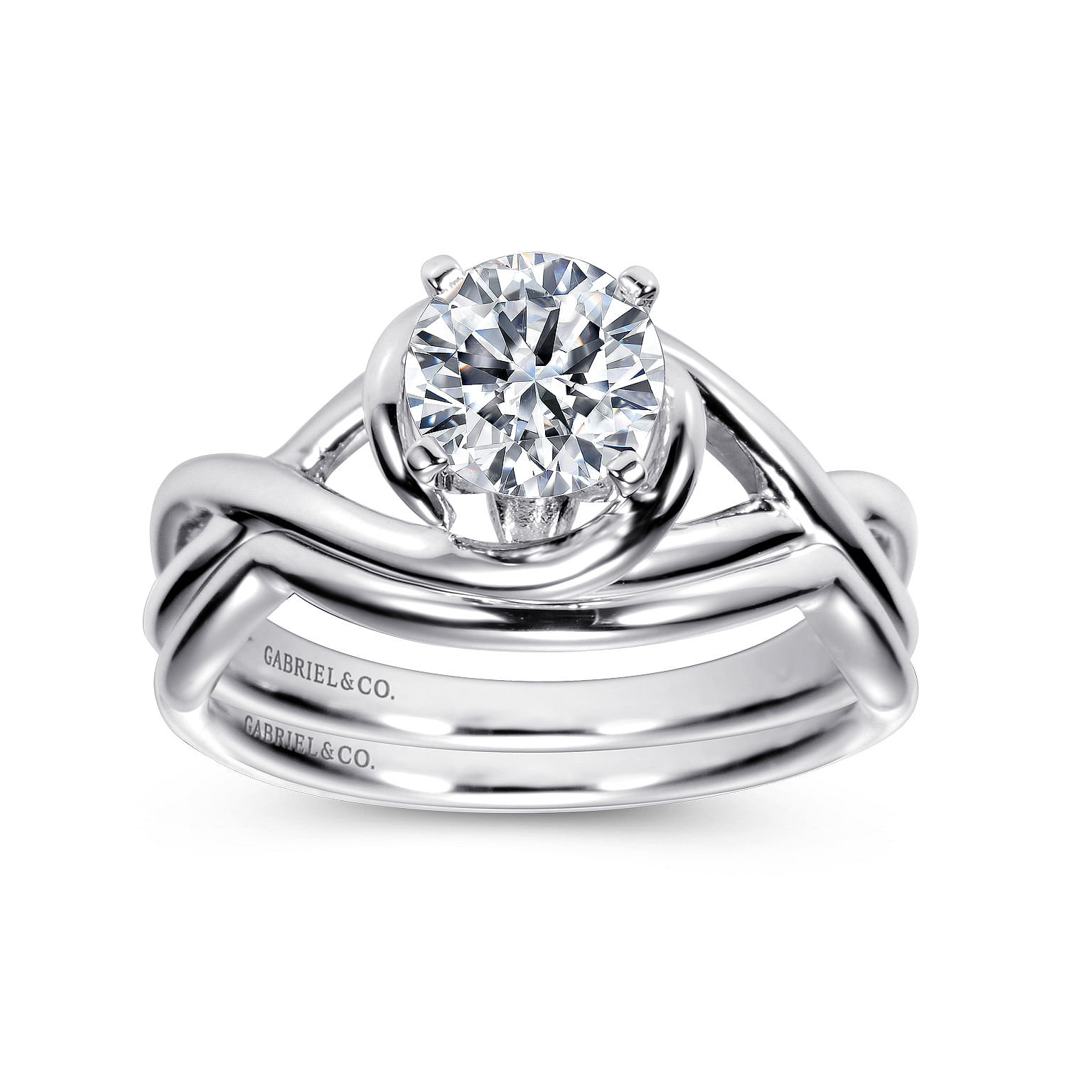 Round Free Form Ring in 14k White Gold | Gabriel & Co