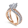 Zaira - 14K White-Rose Gold Pear Shape Free Form Diamond Engagement Ring - 0.75 ct