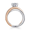 Ronny - 14K White-Rose Gold Round Diamond Engagement Ring - 0.55 ct