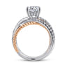 Affection - 14K White-Rose Gold Free Form Round Diamond Engagement Ring - 0.57 ct