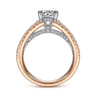 Riola - 14K White-Rose Gold Split Shank Round Diamond Engagement Ring - 0.82 ct
