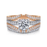 Riola - 14K White-Rose Gold Split Shank Round Diamond Engagement Ring - 0.82 ct