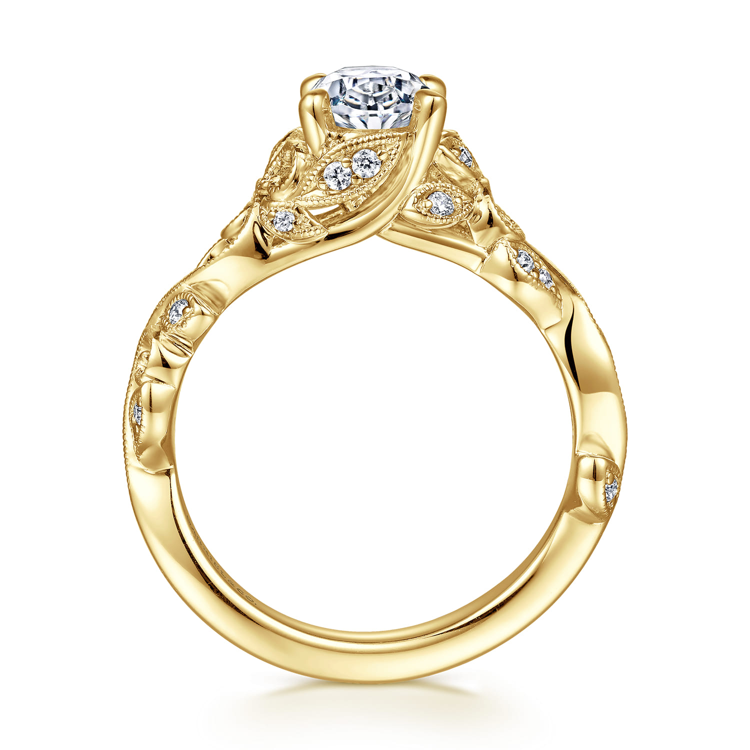 Martedi - 14K Yellow Gold Diamond Engagement Ring - 0.15 ct - Shot 2