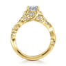 Martedi - 14K Yellow Gold Floral Oval Diamond Engagement Ring - 0.15 ct