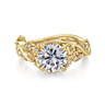 Martedi - 14K Yellow Gold Floral Round Diamond Engagement Ring - 0.15 ct