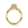 Charlina - 14K Yellow Gold Floral Round Diamond Engagement Ring - 0.17 ct
