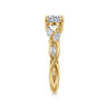 Charlina - 14K Yellow Gold Floral Round Diamond Engagement Ring - 0.17 ct
