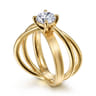 Fabiola - 14K Yellow Gold Split Shank Round Diamond Engagement Ring