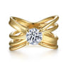 Fabiola - 14K Yellow Gold Split Shank Round Diamond Engagement Ring