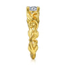 Deigna - 14K Yellow Gold Split Shank Round Diamond Engagement Ring