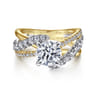 Zaira - 14K White-Yellow Gold Round Diamond Engagement Ring - 0.75 ct