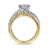Zaira - 14K White-Yellow Gold Round Diamond Engagement Ring - 0.75 ct