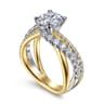 Zaira - 14K White-Yellow Gold Round Diamond Engagement Ring - 0.75 ct