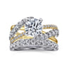 Zaira - 14K White-Yellow Gold Round Diamond Engagement Ring - 0.75 ct