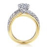 Zaira - 14K White-Yellow Gold Round Diamond Engagement Ring - 0.8 ct