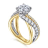 Zaira - 14K White-Yellow Gold Round Diamond Engagement Ring - 0.8 ct
