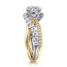 Zaira - 14K White-Yellow Gold Round Diamond Engagement Ring - 0.8 ct