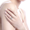 Lucinda - 14K White-Yellow Gold Free Form Round Diamond Engagement Ring - 0.4 ct