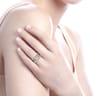 Lucinda - 14K White-Yellow Gold Free Form Round Diamond Engagement Ring - 0.4 ct