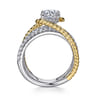 Lavish - 14K White-Yellow Gold Free Form Round Diamond Engagement Ring - 0.61 ct