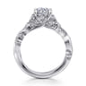 Martedi - Platinum Floral Round Diamond Engagement Ring - 0.15 ct
