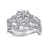 Martedi - Platinum Floral Round Diamond Engagement Ring - 0.15 ct