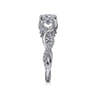 Camelia - Platinum Floral Round Diamond Engagement Ring - 0.18 ct