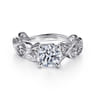 Deigna - Platinum Split Shank Round Diamond Solitaire Engagement Ring