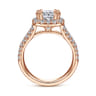 James - 14K Rose Gold Cushion Halo Diamond Engagement Ring - 0.92 ct