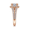 James - 14K Rose Gold Cushion Halo Diamond Engagement Ring - 0.92 ct