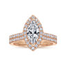 Carly - 14K Rose Gold Marquise Halo Diamond Engagement Ring - 0.32 ct