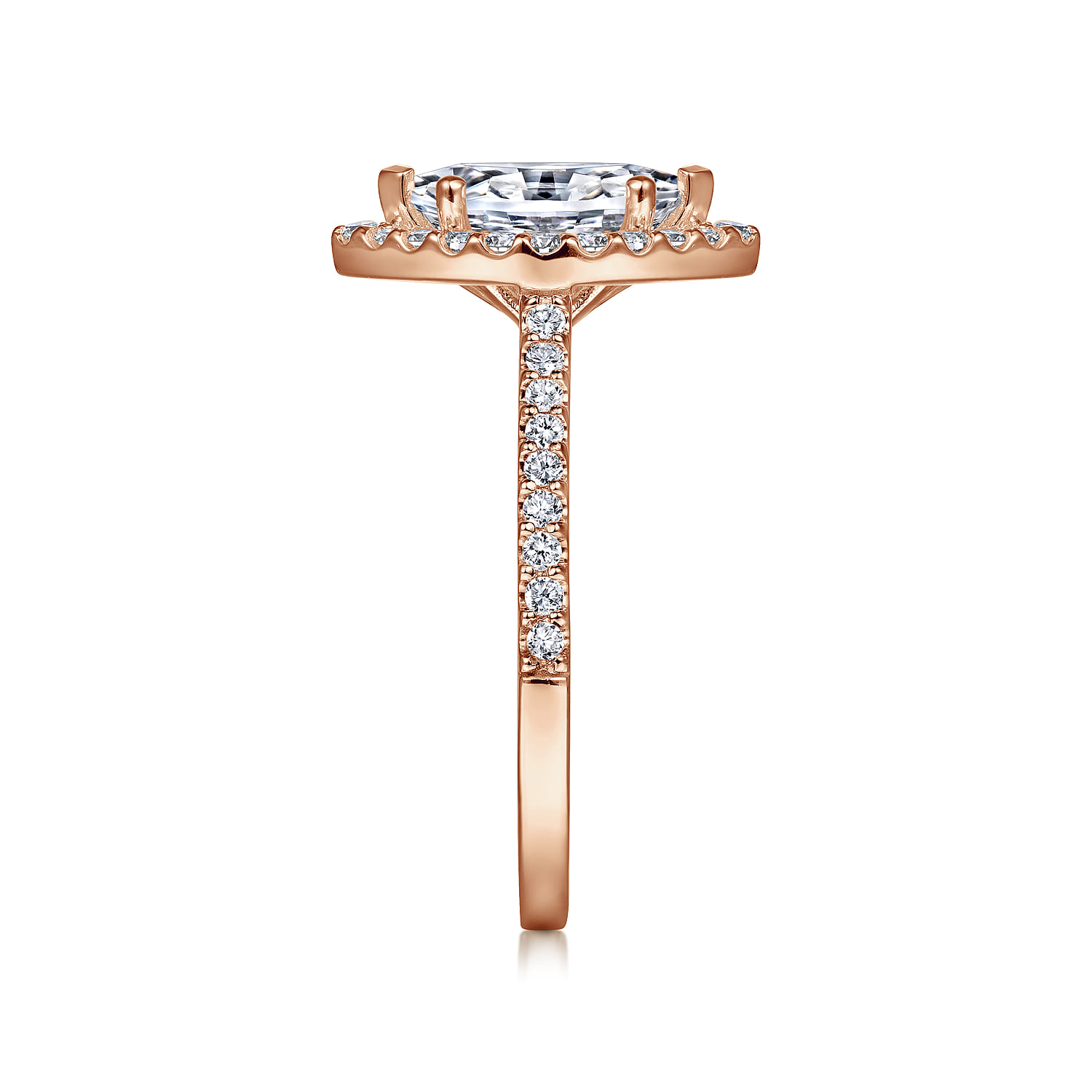 Carly - 14K Rose Gold Marquise Halo Diamond Engagement Ring - 0.32 ct - Shot 5