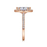 Carly - 14K Rose Gold Marquise Halo Diamond Engagement Ring - 0.32 ct