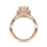 Marissa - 14K Rose Gold Morganite and Diamond Halo Engagement Ring - 0.44 ct