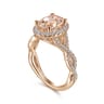 Marissa - 14K Rose Gold Morganite and Diamond Halo Engagement Ring - 0.44 ct