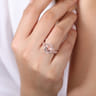 Marissa - 14K Rose Gold Morganite and Diamond Halo Engagement Ring - 0.44 ct