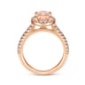 Carly - 14K Rose Gold Morganite and Diamond Halo Engagement Ring - 0.38 ct