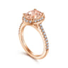 Carly - 14K Rose Gold Morganite and Diamond Halo Engagement Ring - 0.38 ct