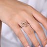 Carly - 14K Rose Gold Morganite and Diamond Halo Engagement Ring - 0.38 ct