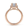 Idina - 14K Rose Gold Oval Halo Diamond Engagement Ring - 0.32 ct