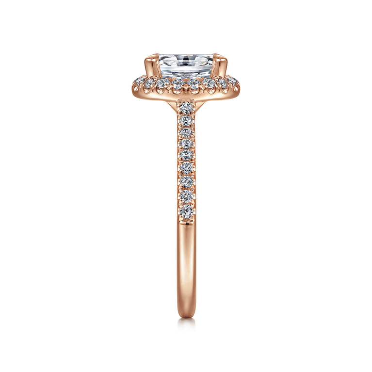 Idina - 14K Rose Gold Oval Halo Diamond Engagement Ring - 0.32 ct - Shot 5