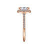 Idina - 14K Rose Gold Oval Halo Diamond Engagement Ring - 0.32 ct