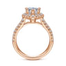 James - 14K Rose Gold Pear Shape Halo Diamond Engagement Ring - 0.89 ct