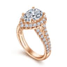 James - 14K Rose Gold Pear Shape Halo Diamond Engagement Ring - 0.89 ct